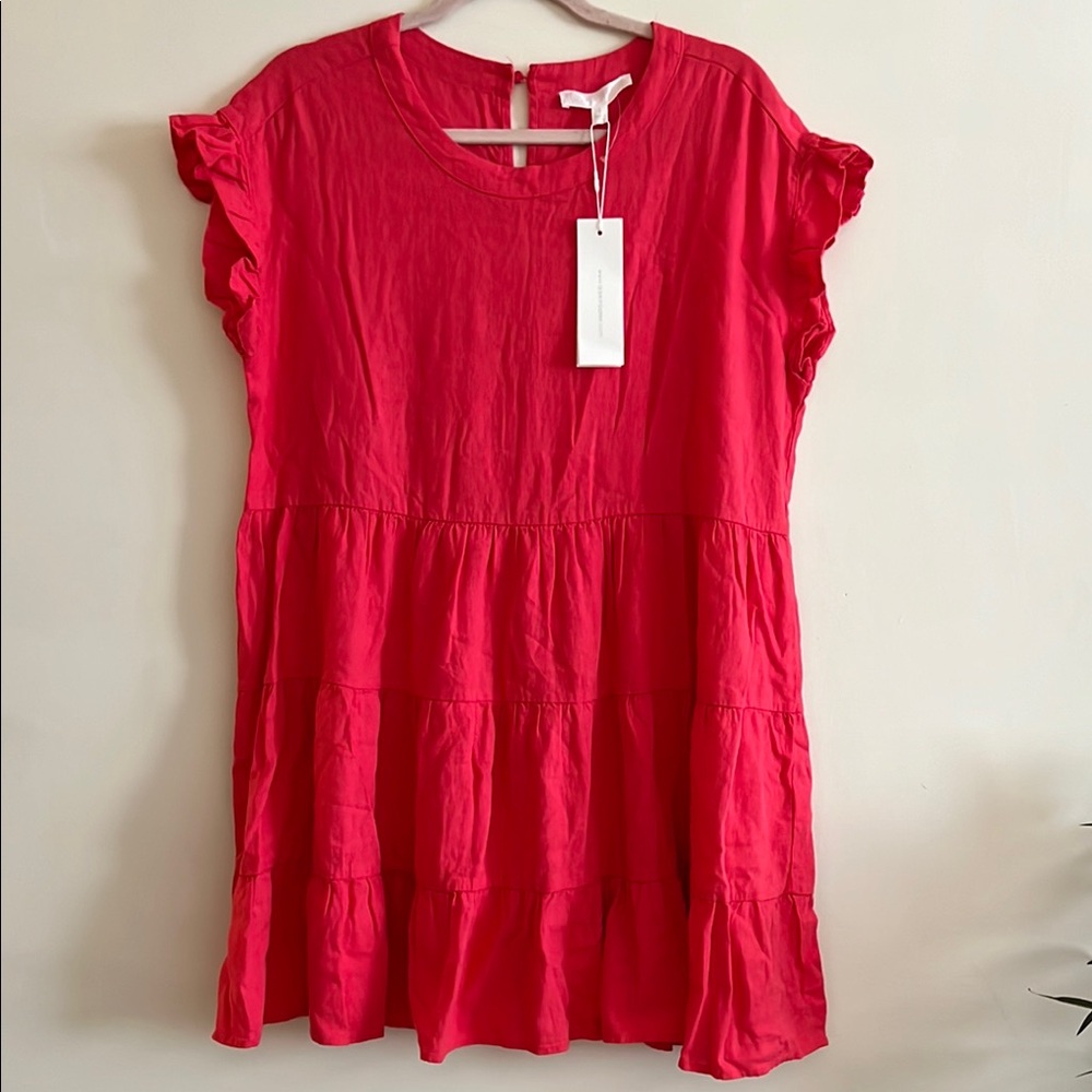 NWT ADYSON PARKER Ruffled Linen Dress